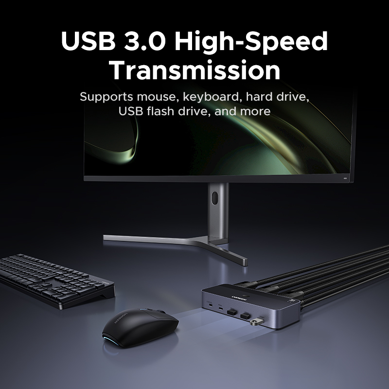 UGREEN DP KVM Switch 2 monitor - 3D Printing Deck Box reseña y precio