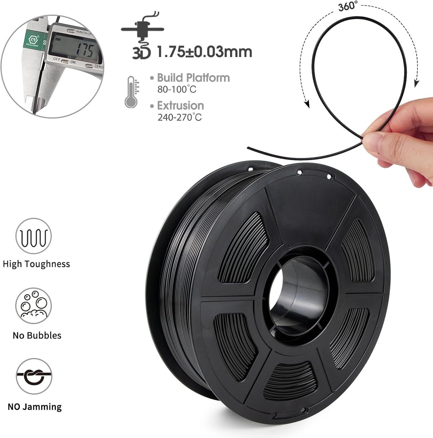 Filamento ASA Negro en Paquete - Asa Filament Outdoor reseña y precio